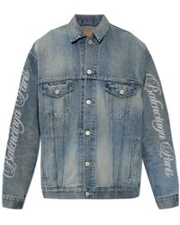 Balenciaga - Denim Jack Met Vintage-Effect - Lyst