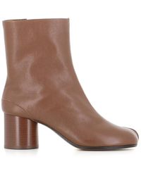 Maison Margiela - Braune Leder-Stiefeletten Mit Tabi-Zehen - Lyst