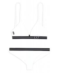 EA7 - Badmode ,Wit ,Triangle Bikini - Lyst