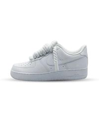 Nike - Lacci bianchi custom fatti a mano per air force 1 low - Lyst