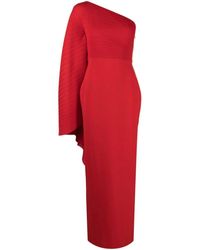 Solace London - Vestido rojo con panel plisado - Lyst