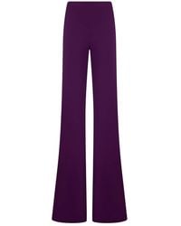 Alberta Ferretti - Broeken ,Paars ,Elegante En Comfortabele Broek Met Wijde Pijpen - Lyst