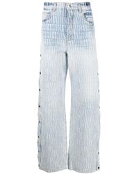 Amiri - Luxuriöse jacquard snap-off straight leg jeans - Lyst