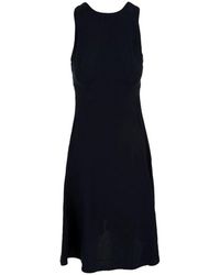 Aspesi - Kleedjes ,Blauw ,Linnen Korte Linnen Jurk - Lyst