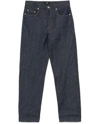 A.P.C. - Jeans ,Blauw ,Denim Blauwe Denim Straight Leg Jeans - Lyst