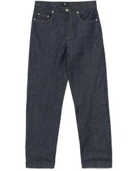 A.P.C. - Jeans ,Blauw ,Denim Blauwe Denim Straight Leg Jeans - Lyst