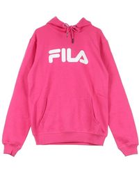 Fila - Hoodies & Sweatvesten ,Roze ,Katoen Roze Kangaroo Hoodie Sweatshirt Met Lange Mouwen - Lyst