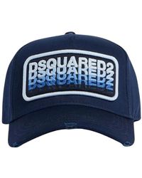 DSquared² - Accessoires ,Blauw ,Katoen Gabardine Baseball Cap - Lyst
