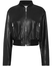 Philipp Plein - Jassen ,Zwart ,Leer Leather Bomber Signature - Lyst