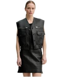 Bally - Jassen ,Zwart ,Katoen Leren Gilet - Lyst