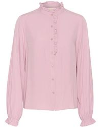 Cream - Overhemden ,Roze ,Dawn Shirt Met Pofmouwen - Lyst