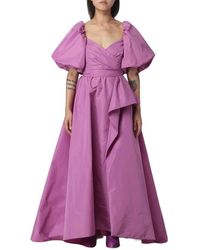 Pinko - Kleedjes ,Roze ,Polyester Ballonmouw Uitlopende Jurk - Lyst