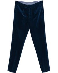 Brunello Cucinelli - Blauwe Corduroy Plooibroek - Lyst