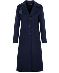 Akris - Faby cappotto in cashmere denim blu - Lyst