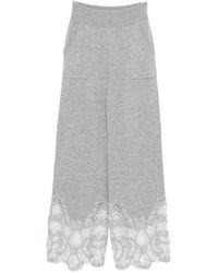 Ermanno Scervino - Graue Kaschmir Spitzenbesatz Hose - Lyst