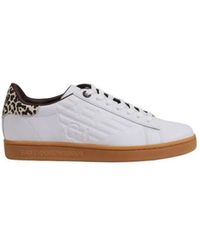 EA7 - Schoenen ,Leer Leren Sneaker - Lyst
