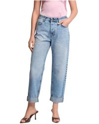 Kocca - Jeans ,Blauw ,Denim Denim Broek Met Omslag - Lyst