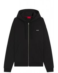 HUGO - Hoodies & Sweatvesten ,Zwart ,Katoen Dapozip Zip Hoodie - Lyst
