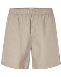 Samsøe & Samsøe - Korte Broeken ,Grijs ,Linnen Casual Shorts - Lyst