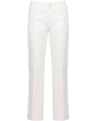 Etro - Flared Katoenmix Jacquard Broek - Lyst