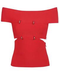 McQueen - Overhemden ,Rood ,Stijlvolle Top Voor Vrouwen - Lyst