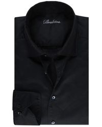 Stenströms - Zwarte Twill Casual Overhemd - Lyst
