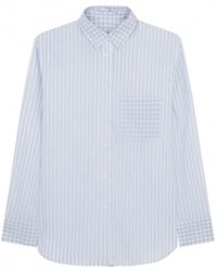 Paul Smith - Camicia in cotone a righe vichy blu e bianco - Lyst