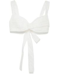 Zimmermann - Tops ,Wit ,Witte Mouwloze Top Met Strikdetails - Lyst