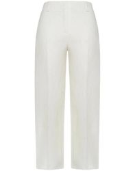 Peuterey - Pantalones blancos de lino pierna recta - Lyst