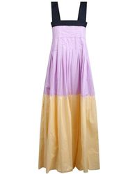 Plan C - Farbblock baumwollkleid - Lyst