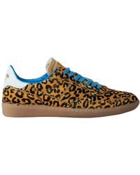 HIDNANDER - Schoenen ,Bruin ,Leer Leopard Print Low-Top Sneakers - Lyst