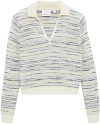 Comma, - Truien & Vesten ,Wit ,V-Neck Truien - Lyst