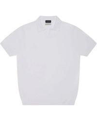 AT.P.CO - Tops ,Wit ,Katoen Gebreid Poloshirt - Lyst