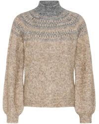Kaffe - Truien & Vesten ,Bruin ,Wol Kagerda Pullover Gebreid - Lyst