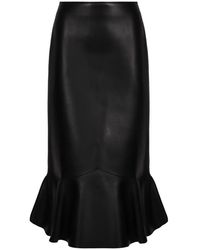 Fendi - Faux Leather Flounce Rok - Lyst