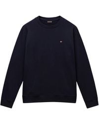 Napapijri - Katoenen Sweatshirt Met Geribbelde Afwerking - Lyst