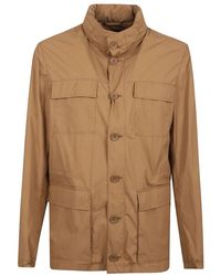 Herno - Jassen ,Bruin ,Katoen Bruine Jas Voor Mannen Casual Stijl - Lyst