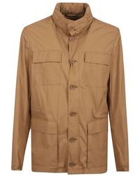 Herno - Jassen ,Bruin ,Katoen Bruine Jas Voor Mannen Casual Stijl - Lyst