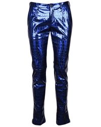 Dolce & Gabbana - Broeken ,Blauw ,Katoen Slim-Fit Broeken - Lyst