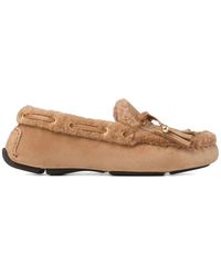 Jimmy Choo - Bruine Shearling Trim Kwast Boog Schoenen - Lyst