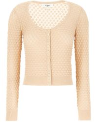Chloé - Truien & Vesten ,Katoen Cropped Pointelle Gebreid Vest - Lyst