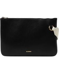 Jil Sander - Schwarze Leder-Schultertasche - Lyst