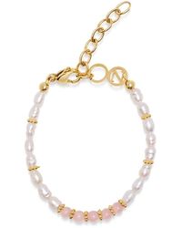 Nialaya - Wo beaded bracelet with pearl and pink opal - Lyst