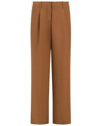 Herno - Broeken ,Bruin ,Wide Broeken - Lyst