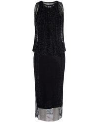 Sportmax - Kleedjes ,Zwart ,Polyester Midi Jurken - Lyst