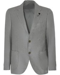 Lardini - Jassen ,Grijs ,Kasjmier Grijze Cashmere Blazer Met Broche Detail - Lyst
