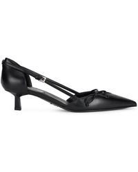 Prada - Open Pumps Van Leer Met Open Zijkant - Lyst