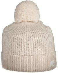 K-Way - Rosa gerippte pom pom mütze - Lyst