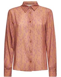 Silvian Heach - Overhemden ,Veelkleurig ,Satijn Satijnen Blouse Met Dierenprint - Lyst