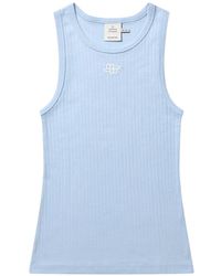 Munthe - Tops ,Blauw ,Katoen Blauwe Tezza Top Met Logodetail - Lyst